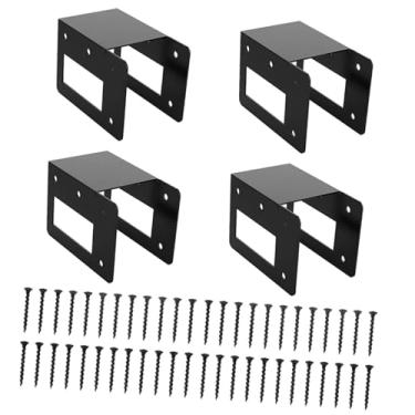 Imagem de Bothyi Kit de suporte para lenha de 4 peças, suporte para armazenamento de lenha para lareira, para toras de alta resistência, para armazenamento de toras