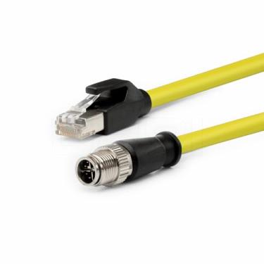 Imagem de DRRI Cognex in-Sight Series Vision System Scanner de código de barras 3D M12 X-Coded 8 pinos macho para cabo RJ45 Gigabit Ethernet Cat6