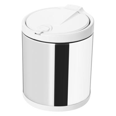 Imagem de Lixeira Viel 2,5 L Aço Inox – Tampa Click Branca para Pia e Bancada