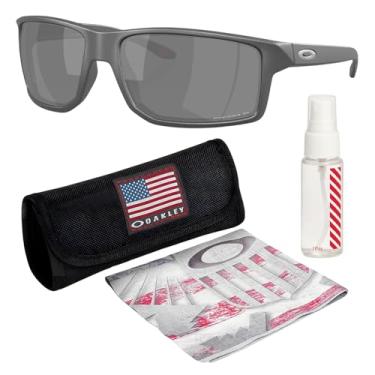 Imagem de OAKLEY Óculos de sol GIBSTON XL OO9470 em formato retangular com kit oficial de óculos, Aço, 62 mm