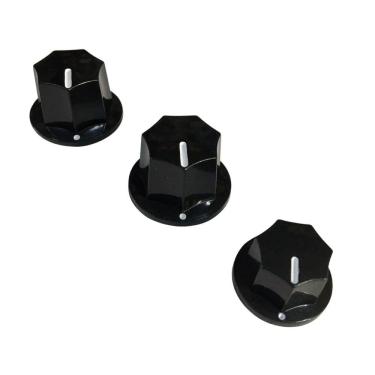 Imagem de Kit Knob Baixo Jazz Bass 2 Grandes E 1 Pequeno Preto
