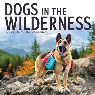 Imagem de Calendário para cães 2026 | Calendário de parede de aventura Dogs in the Wilderness | 30,5 cm x 61 cm | Marble City Press | Trilhas de caminhada Weimaranar Golden Retriever Pug Jack Russell Terrier