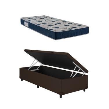 Imagem de Cama Box Baú Solteiro Marrom ISO 60 D28 - Ortobom