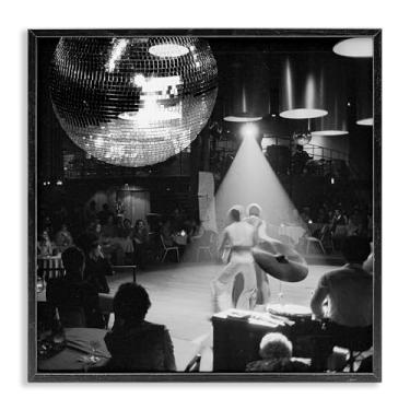 Imagem de Stupell Industries Pista de dança de discoteca vintage preta emoldurada giclée design de arte por Sophie 6, 61 x 61