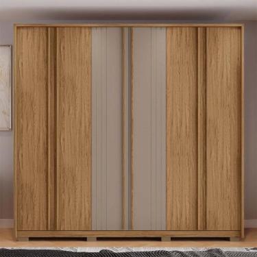 Imagem de Guarda Roupa Casal Nilus 250cm com 6 Portas 4 Gavetas Ripado MDP Burit
