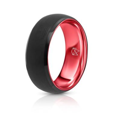 Imagem de EMBR Anel de tungstênio: alianças de casamento de 6 mm e 8 mm com acabamento fosco escovado, bordas chanfradas de alto polimento, joia confortável sem cobalto para homens e mulheres – Anel de