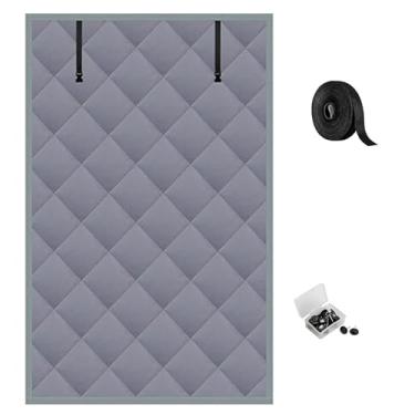 Imagem de Kit de isolamento de janela, painéis de tecido Oxford de 3 camadas e enchimento de algodão com fixador, bloqueia o frio, o ruído e a luz, cortinas térmicas para inverno quente (99 cm x 160 cm para