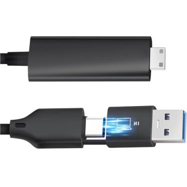 Imagem de kasorey Cabo de conversão de sinal de vídeo H5-M para extensor de tela triplo de laptop, cabo USB A/C para Mini HDMI compatível com chips MacBook M1/M2/M3, aplicável apenas ao extensor de tela de