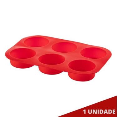 Imagem de Assadeira Silicone 6 Cavidade Antiaderente Sortida Cupcakes - QUALITY 