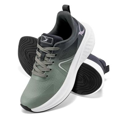 Imagem de HARENCE Tênis de corrida para mulheres: confortável, respirável, antiderrapante, atlético, leve, tênis de caminhada para academia, treino, cross training, Verde escuro, 38