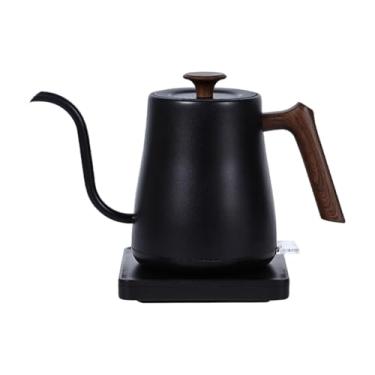 Imagem de predolo Chaleira elétrica tipo pescoço de ganso, aço inoxidável, 0,8 L, aquecimento rápido para despejar café e ferver água quente, Grão de Madeira Preta