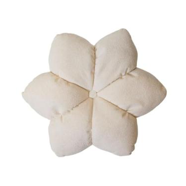 Imagem de Almofada Decorativa Flower Bouclé 40×40 cm – Tecido Bouclé Aconchegante, Formato de Flor, Cor Creme, Enchimento incluso
