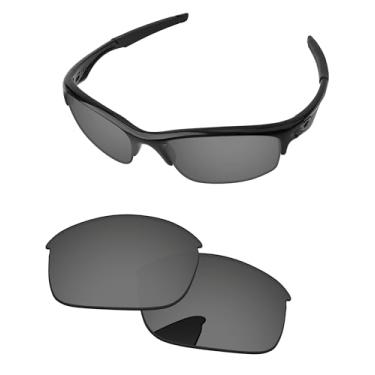 Imagem de PapaViva Lentes de substituição para óculos de sol Oakley Bottle Rocket OO9164 62 mm preto cromado polarizado