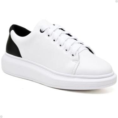 Imagem de Tênis Feminino Tenehi Casual Branco com Detalhe Preto Confortável e Versátil (BRANCO, BR, Adulto, Numérico, 34)