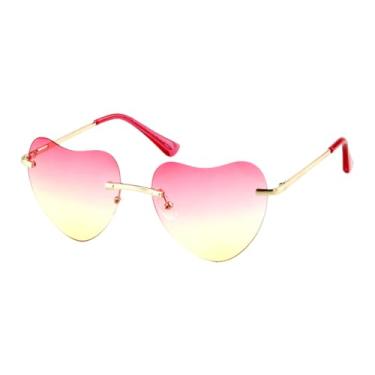 Imagem de HCPIHF Óculos de sol sem armação femininos vintage retrô com lentes degradê (C1)