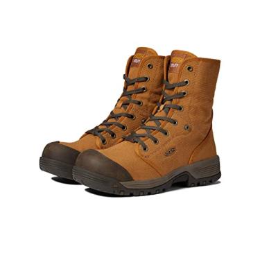 Imagem de KEEN Utility Roswell Botas de trabalho masculinas de lona com bico de composto médio, Amêndoa/Azeitona Preta, 8 Wide