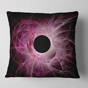 Imagem de Designart círculo roxo fractal na sala de estar abstrata preta, sofá, almofada + capa de almofada impressa em ambos os lados 45,72 cm x 45,72 cm