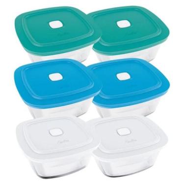 Imagem de Kit 6 Pote de Vidro Marinex Facilita Vap 2L Quadrado Nadir