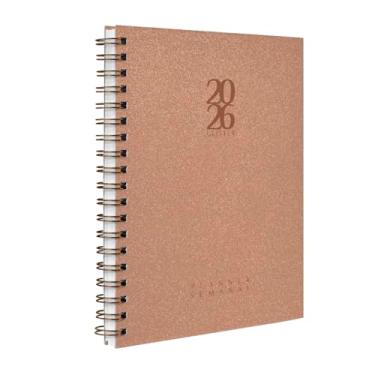 Imagem de Agenda 2026 Planner Semanal Solid Glitter Cores Capuccino