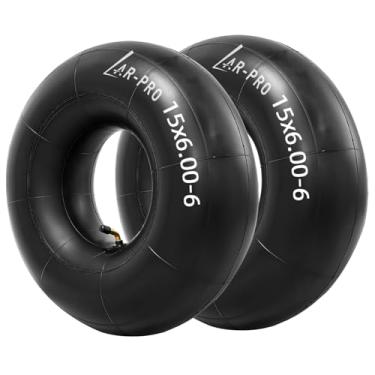 Imagem de AR-PRO (Pacote com 2) Tubos internos de 15 x 6 a 15 cm com haste de válvula dobrada TR87 – Tubos de pneu resistentes de substituição para cortadores de grama, tratores, carrinhos de mão, karts
