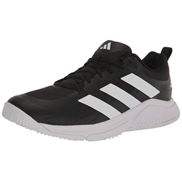 Imagem de adidas Tênis masculino Court Team Bounce 2.0 para ambientes internos, Preto/branco/preto, 9.5