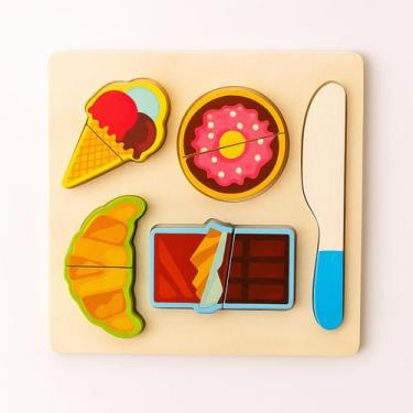 Imagem de Brinquedo de Cortar Crec Educativo Frutas Horta Doce Madeira - Toy Mix