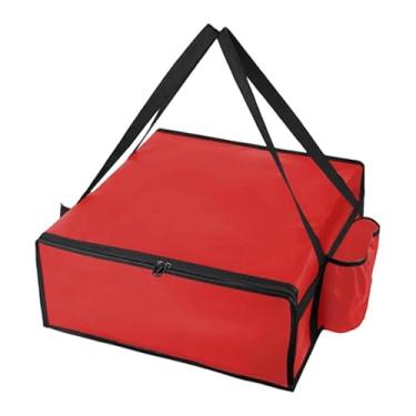 Imagem de SiaBiced Bolsa térmica para transporte de pizza, grande capacidade, reutilizável, à prova d'água, profissional, pessoal, para, aquecedor de, Red S