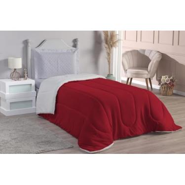 Imagem de Coberdrom Solteiro Fleece Sherpa Toque Macio Veremlho