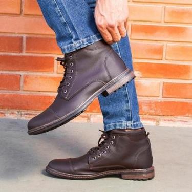 Imagem de Bota Coturno Masculina Casual Confortável Dia A Dia Leve Macia Resistente Antiderrapante-Masculino