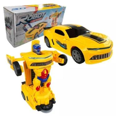 Imagem de Carrinho Transformers Som Luz Vira Robô Camaro