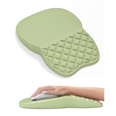 Imagem de Auhoahsil Mouse pad ergonômico com descanso de pulso, tapete de mouse de computador inclinado confortável com suporte de pulso, enchimento de espuma de memória, base de silicone antiderrapante, alívio