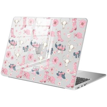 Imagem de BlHMCASE Compatível com MacBook Air de 15 polegadas 2025 2024 2023 versão M3 A3114 M2 A2941, linda capa rígida protetora de flor de vaqueira ocidental para Mac Air 15