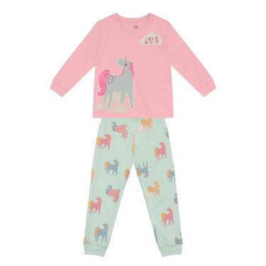 Imagem de Pijama infantil menina de unicórnio brilha no escuro Brandili