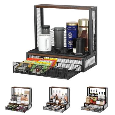Imagem de TQVAI Organizador de cafés, compatível com o modelo original/Go/XL, inclui tapetes de gotejamento, estação de café de bancada com gaveta deslizante para colher de tampa de filtro de controle de fluxo