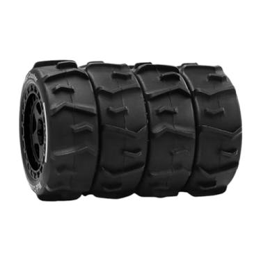 Imagem de KiBcsLic 4 peças de rodas de off-road RC de 2,8 x 1 polegada de substituição para escala 1:14, acessórios leves, peças de reposição, instalação rápida, Preto