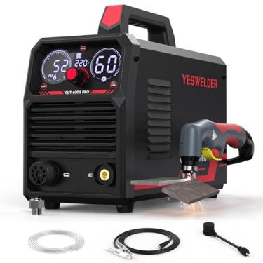 Imagem de Cortador de plasma de 65 Amp YESWELDER, arco piloto sem toque, sem alta frequência, visor digital, inversor CC 110/220 V, dupla tensão, máquina de corte a plasma CUT-65DS PRO