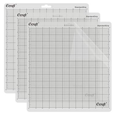 Imagem de Ecraft Tapete de corte StandardGrip para Silhouette Cameo 5/4/3/2/1: 30,5 x 30,5 cm, antiderrapante, quadrado, quadriculado, transparente, acolchoado, acessórios de substituição para Silhouette