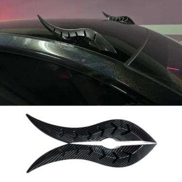 Imagem de Modificação de buzina de dragão de teto de carro decoração de personalização de buzina de dragão automotivo compatível com kit de carroceria universal acessórios de carro (aparência de carbono)