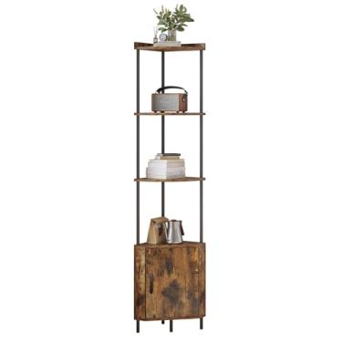 Imagem de Aycarzcy Prateleira de canto de 5 camadas – Armário de armazenamento e estante de livros de 166 cm de altura para sala de estar, cozinha | Suporte de exibição que economiza espaço (29,7 x 29,7 x 166,4