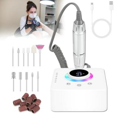 Imagem de Máquina de lixar unhas, máquina elétrica de lixar unhas, kit profissional de lixar unhas Efile de 45000 RPM, lixa elétrica para unhas de acrílico, unhas de gel para manicure e pedicure em casa ou