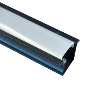 Imagem de Perfil para Fita LED Foxlux - Embutir - Preto - 24 X 14 X 3000mm