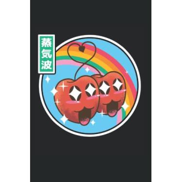Imagem de Happy Apples Digital Japan Style 80s Otaku Vaporwave Anime: Funny Japan Vaporwave Notebook/Journal | 120 Pages | Lined Paper | 6x9 Inches | Matte