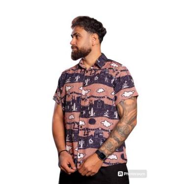 Imagem de Camisa Social Botão Divertida Unissex Noite do Interior - cs modas, Sl