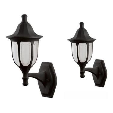 Imagem de Kit 2 Arandelas Externa Colonial Luminária Vintage Preto 431 - Click I