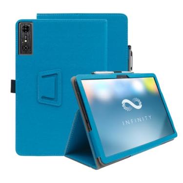 Imagem de INSOLKIDON Compatível com ZTE nubia RedMagic Gaming Pad Pro 10,9 polegadas, capa de couro PU ultrafina de cobertura total, capa dobrável com suporte, capa protetora para tablet (azul claro)