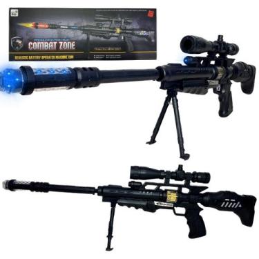 Imagem de Sniper de Brinquedo Arminha Som Luz Vibração Mira Laser - Europio