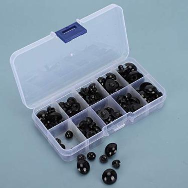 Imagem de Cryfokt Olhos de Brinquedo de para Bonecas Artesanais 100 Olhos de Plástico Com Botões Pretos para Ursos de Brinquedo