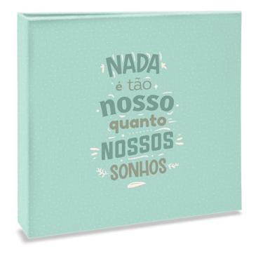 Imagem de Álbum de fotos Ical, encadernação fichário, 40 páginas de papel branco - para colar recortes, fotos e lembranças - linha Scrapbook - modelo verde-claro - nada é tão nosso - 899