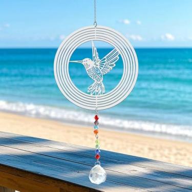 Imagem de Apanhador de sol de cristal para janelas – apanhadores de sol com prismas pássaro redondo enfeite de pendurar para Natal, casamento, jardim, decoração de casa, presente