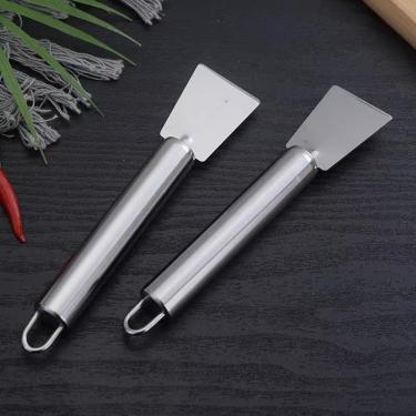 Imagem de 1 raspador de aço inoxidável, ferramenta de limpeza de raspador de chapa Blackstone para fogão, churrasqueira, cozinha, cola adesiva, remoção de gelo na geladeira